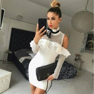 Gorgeous white or black ruffle dress